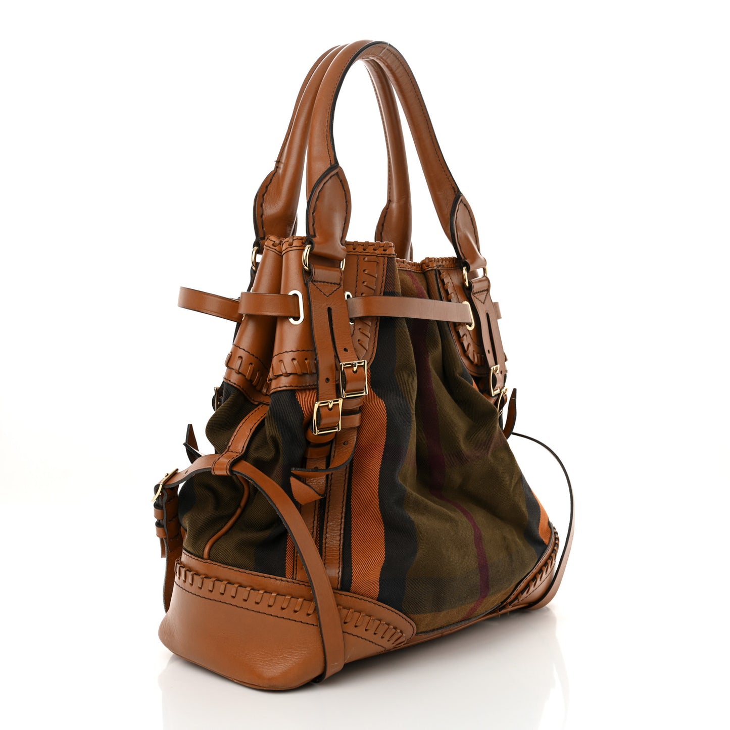 Bridle Calfskin House Check Whipstitch Tote