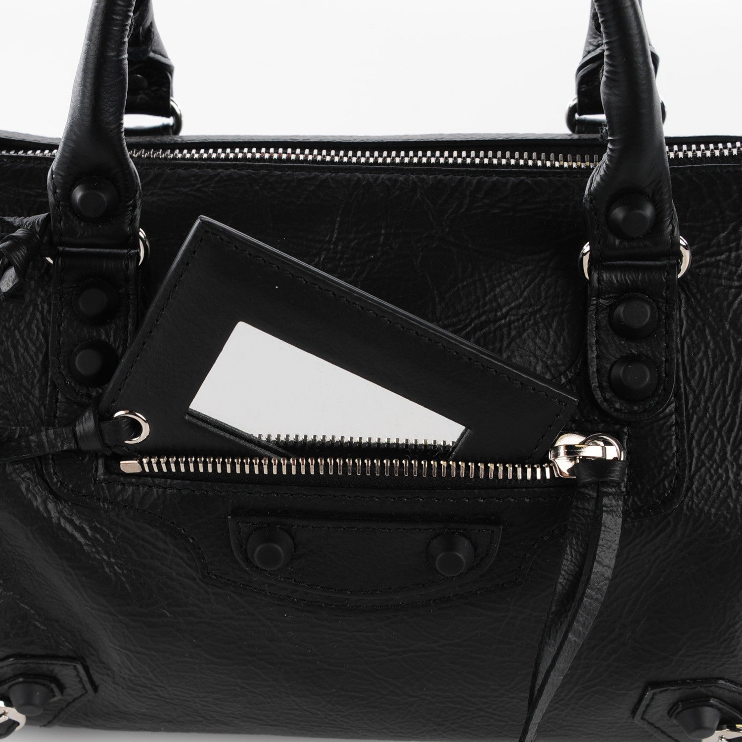 Balenciaga Matte Goatskin Rubber Covered Classic Hardware Mini Twiggy Black 13 of 14