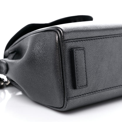 Versace Metallic Grained Calfskin Medusa Small Top Handle Handbag Gunmetal 6 of 8