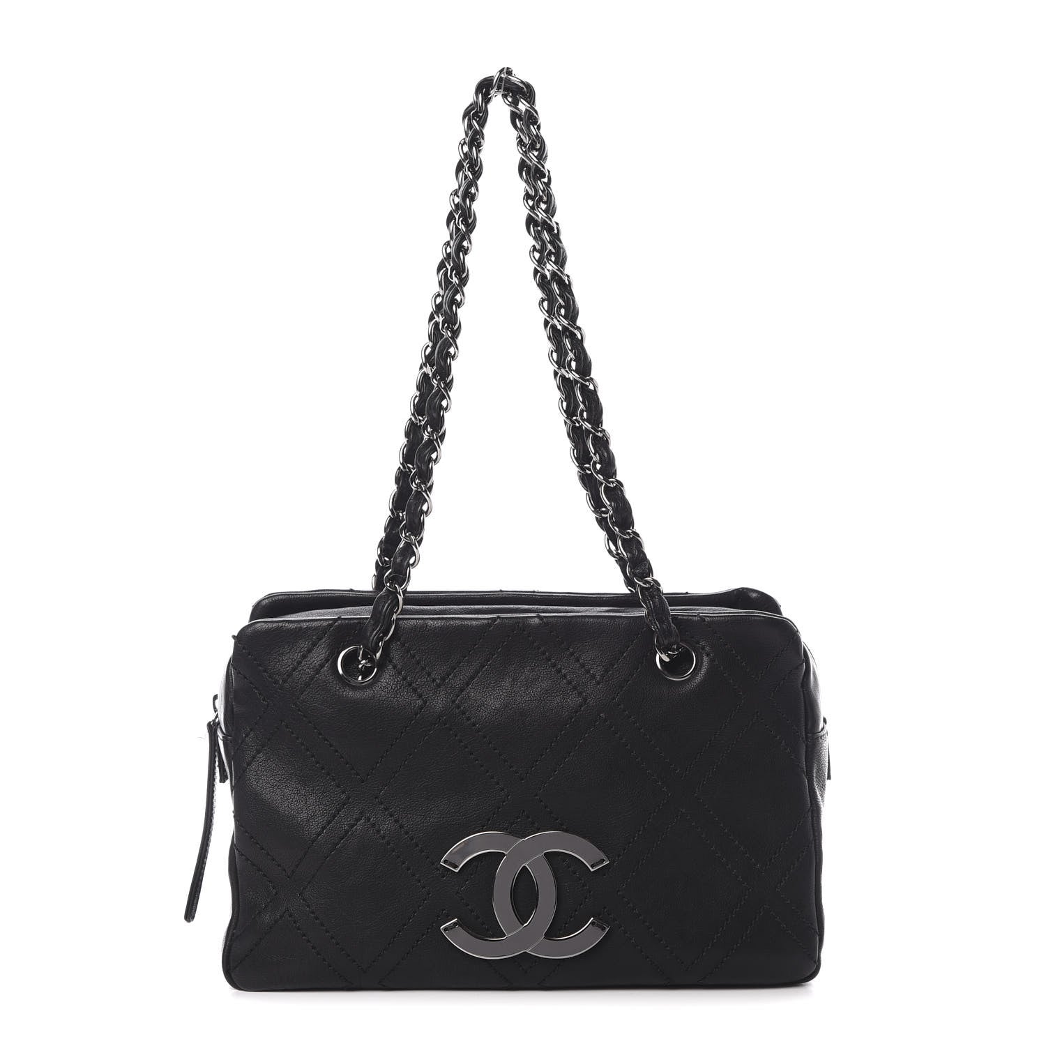 Chanel Calfskin Diamond Stitch Tote Black 1 of 14