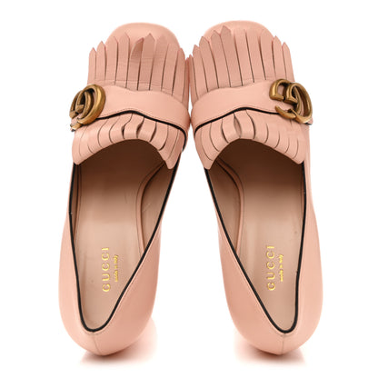 Gucci Malaga Kid GG Marmont Fringe Platform High Heel Loafer Pumps 38 Perfect Pink 6 of 10