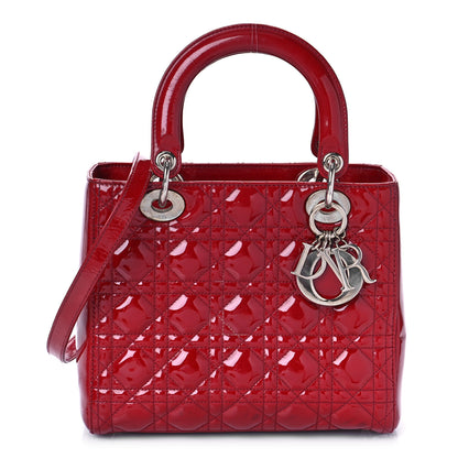 Christian Dior Patent Cannage Medium Lady Dior Red 1 of 9