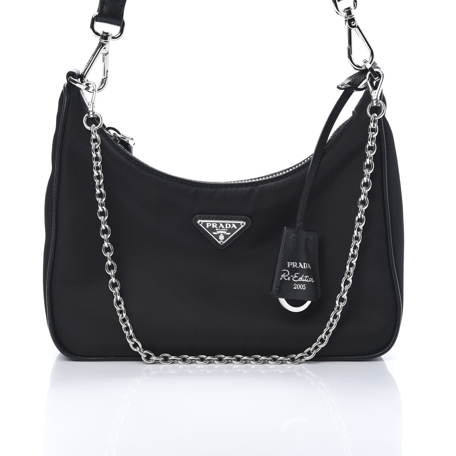 Prada Nylon Re-Edition 2005 Shoulder Bag Black 8 of 10