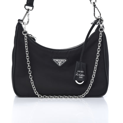 Prada Nylon Re-Edition 2005 Shoulder Bag Black 8 of 10