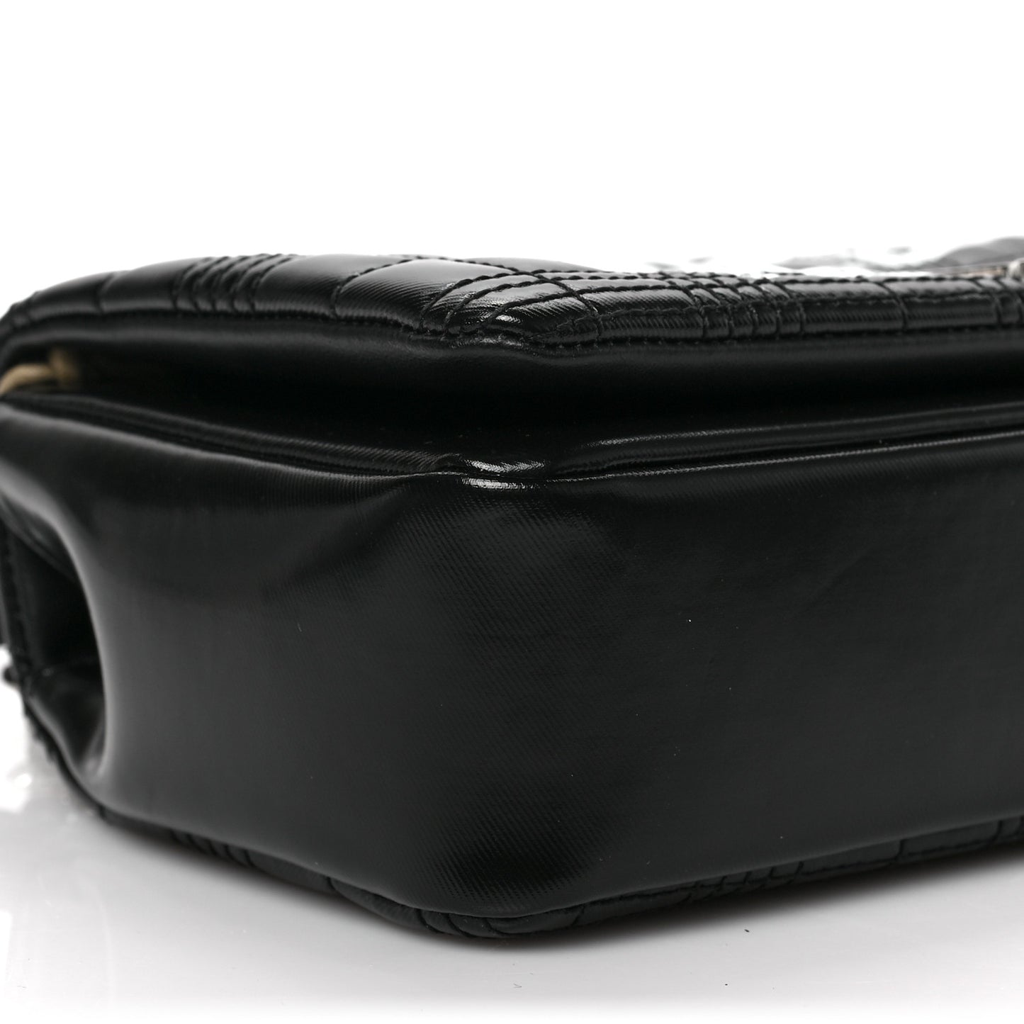 Patent Quilted Horseferry Print Small Lola Bag Black