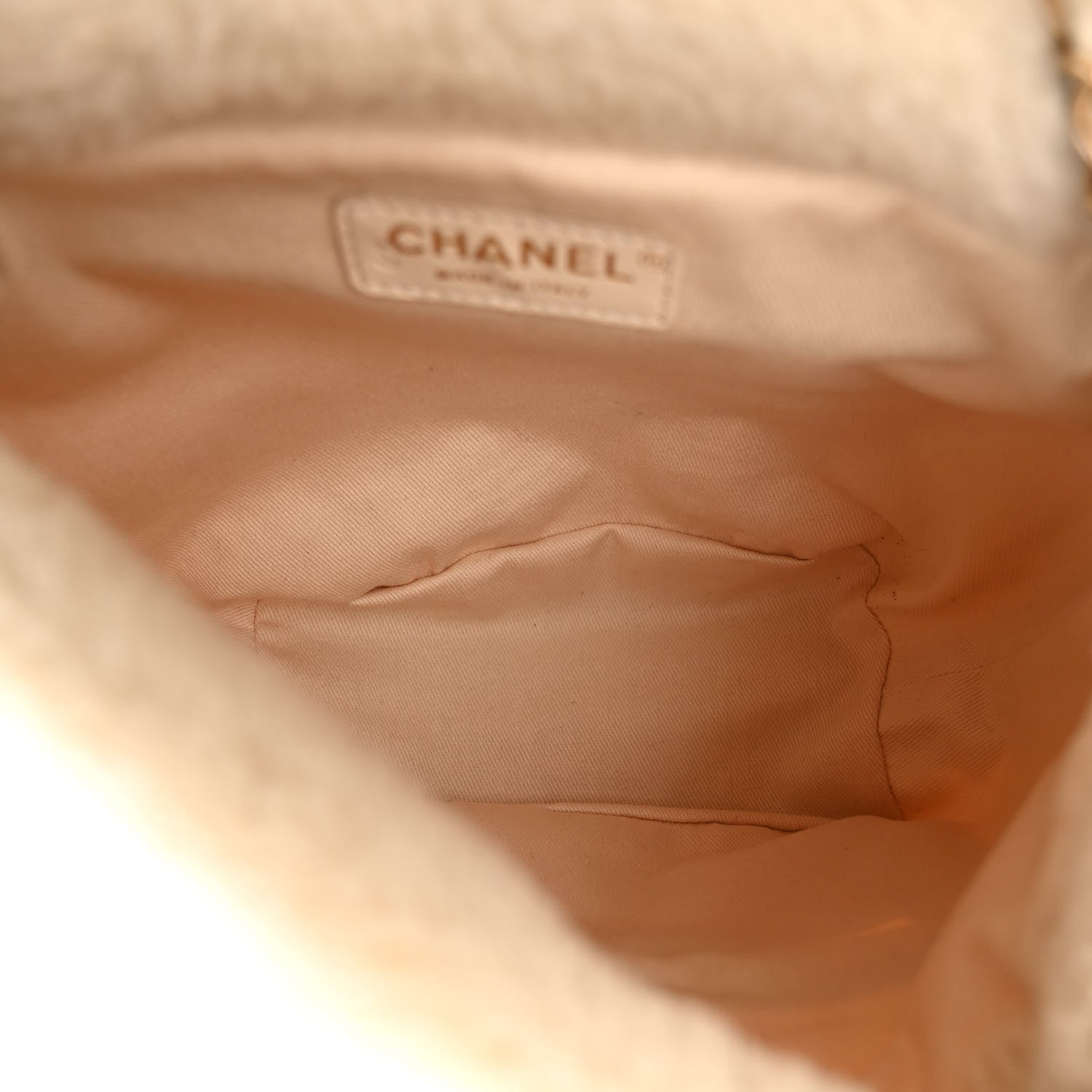Chanel Tweed Shearling Quilted CC Backpack White 5 of 11