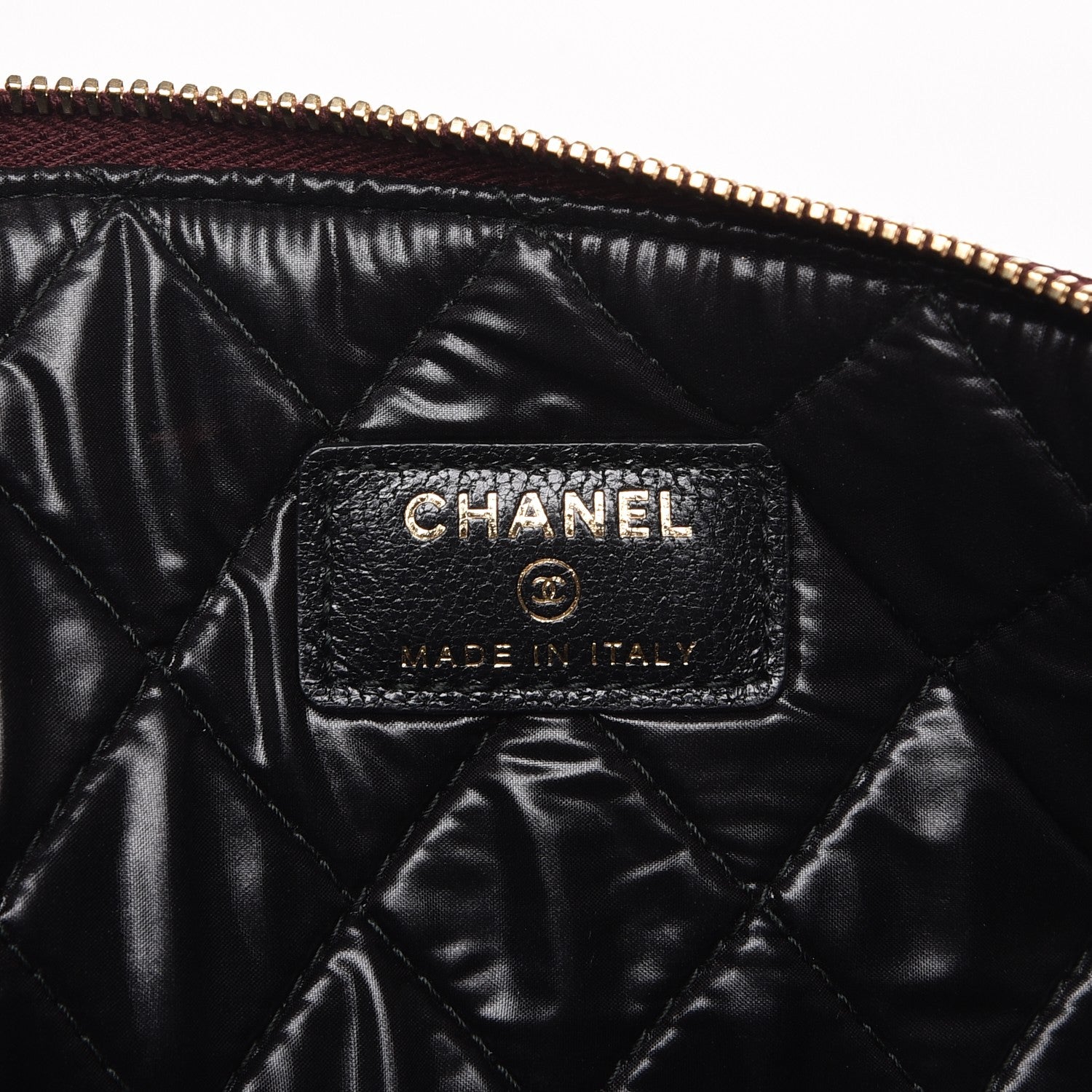 Chanel Sheepskin Quilted Large Cosmetic Case Burgundy 6 of 9