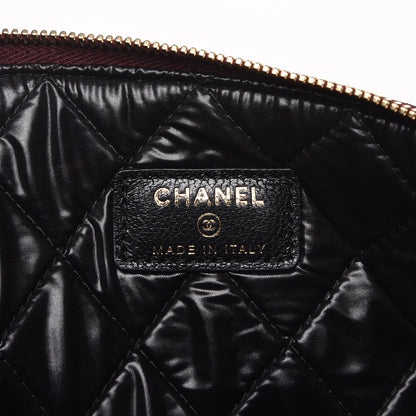 Chanel Sheepskin Quilted Large Cosmetic Case Burgundy 6 of 9