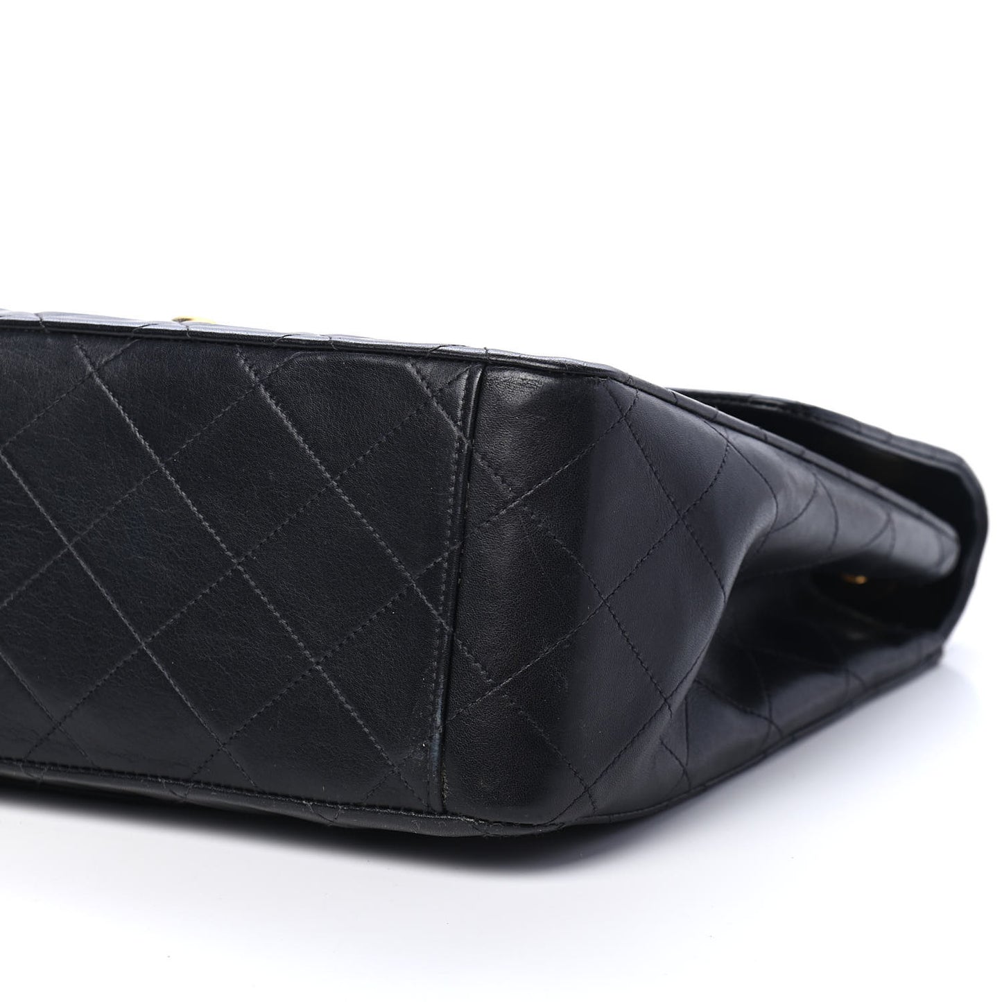 Lambskin Quilted XL Jumbo Single Flap Black