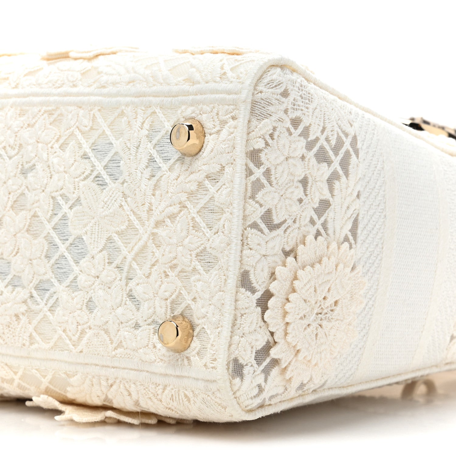 Christian Dior Lace 3D Macrame Embroidered Medium Lady D-Lite