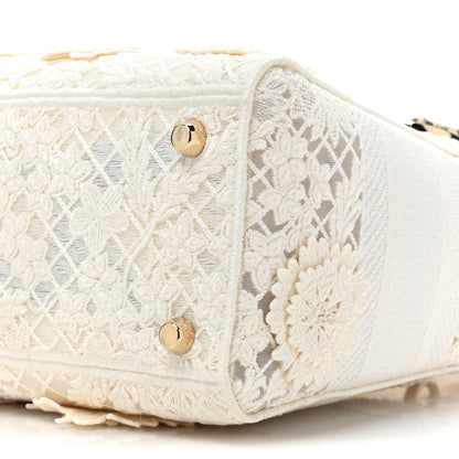 Christian Dior Lace 3D Macrame Embroidered Medium Lady D-Lite White 7 of 8