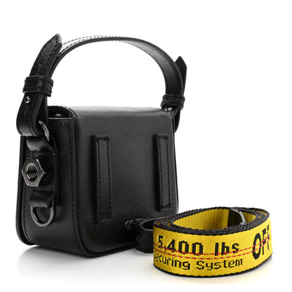 Off-White Calfskin Diag Flap Bag Black White 3 of 9