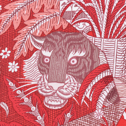 Hermes Silk Acte III Scene I La Clairiere Scarf 90 Rouge Rose Blanc 5 of 8