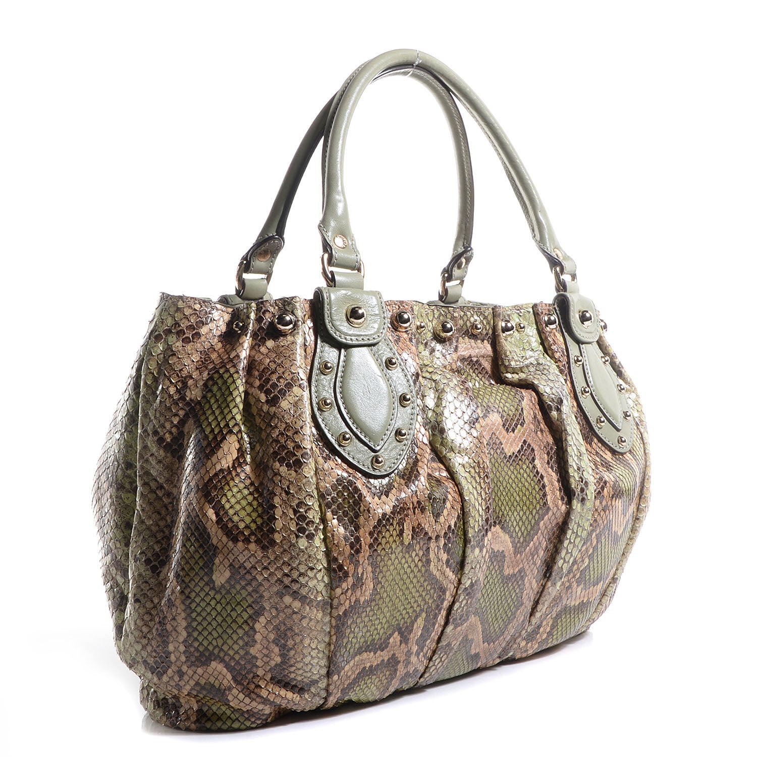Gucci Python Studded Pelham Tote 3 of 7