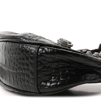 Balenciaga Extra Supple Calfskin Crystal Crocodile Embossed Le Cagole Shoulder Bag XS Black 11 of 11