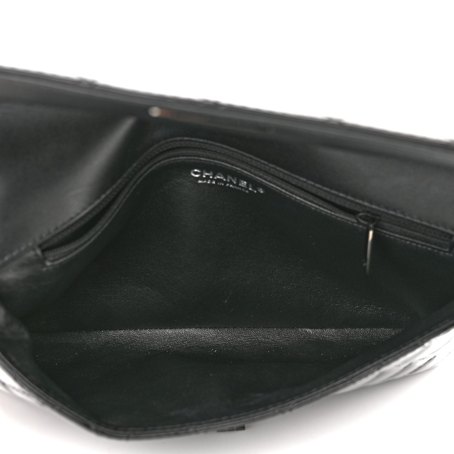 Patent Calfskin Quilted Reissue 2.55 Clutch So Black