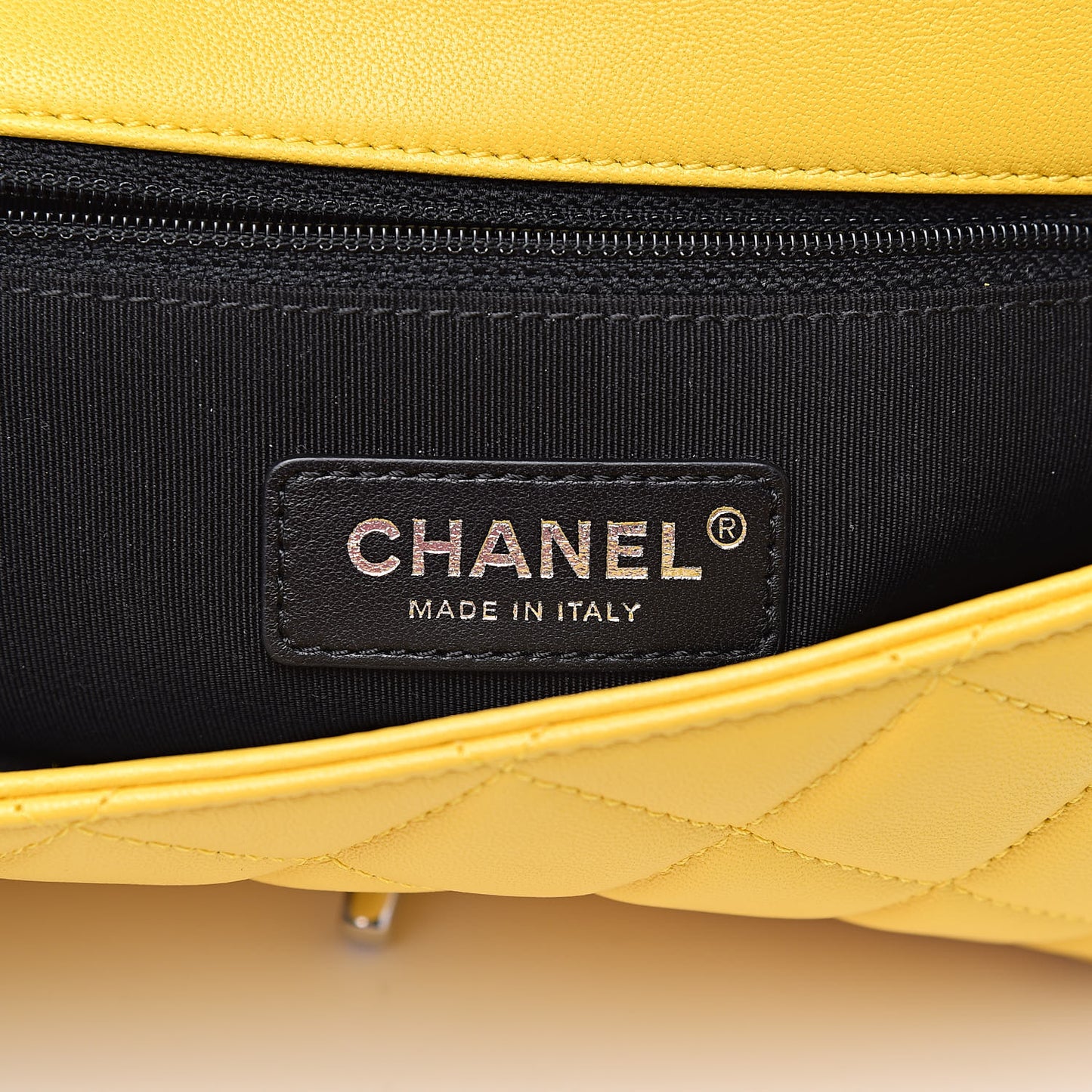 Lambskin Plexiglass Quilted Small Cuba Color Flap Yellow Multicolor