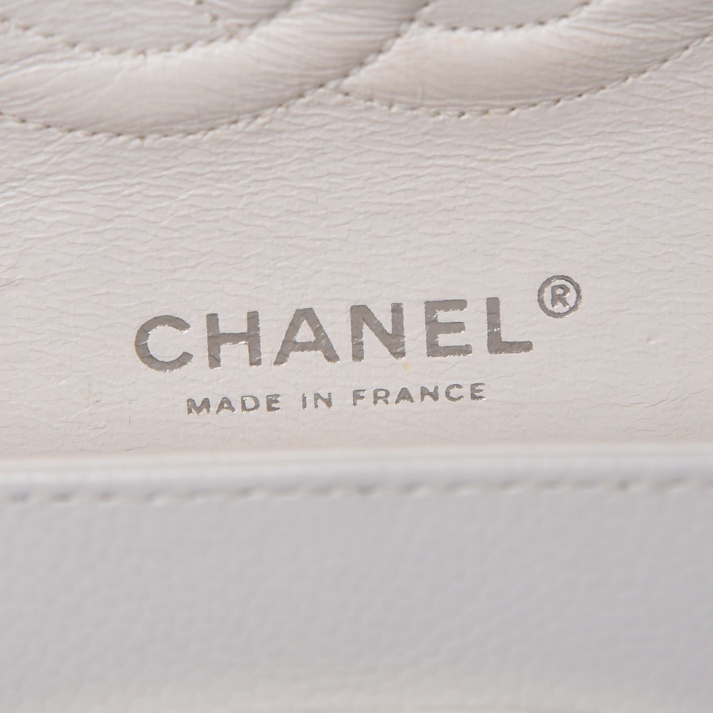 Caviar Quilted Medium Double Flap White