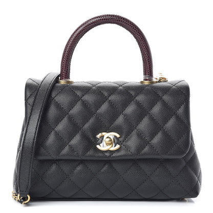 Chanel Caviar Lizard Quilted Mini Coco Handle Flap Black 1 of 13