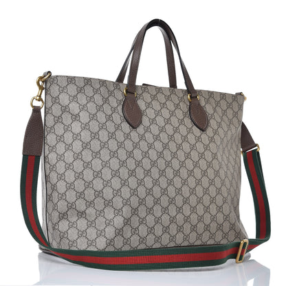 Gucci Soft GG Supreme Monogram Courrier Medium Crossbody Tote Beige New Acero 4 of 13