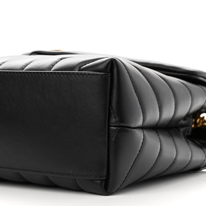 Saint Laurent Calfskin Y Quilted Monogram Small Loulou Chain Satchel Black 10 of 11