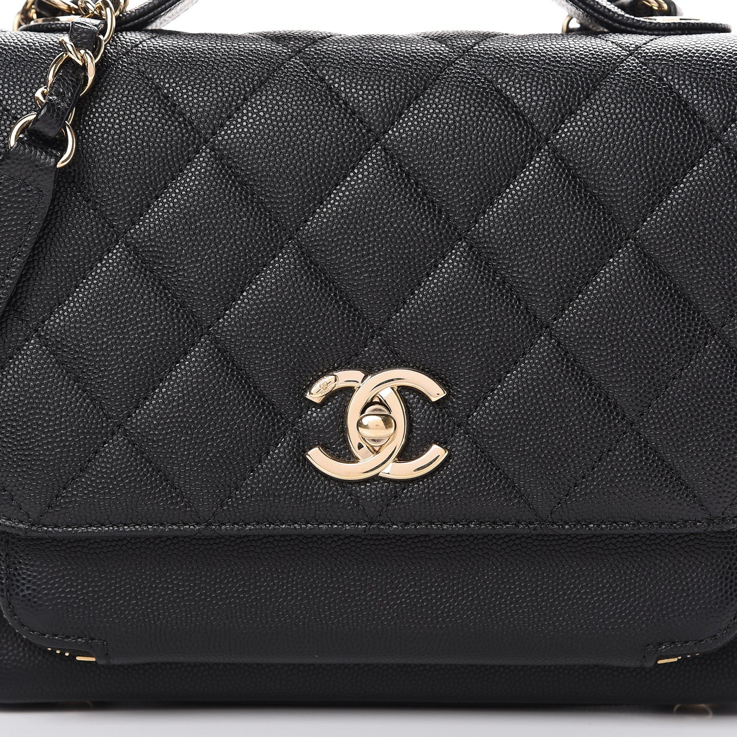 Caviar Quilted Small Business Affinity Flap Black