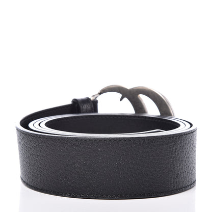 Gucci Textured Dollar Calfskin Nickel Double G 40mm Belt 110 44 Black 3 of 6