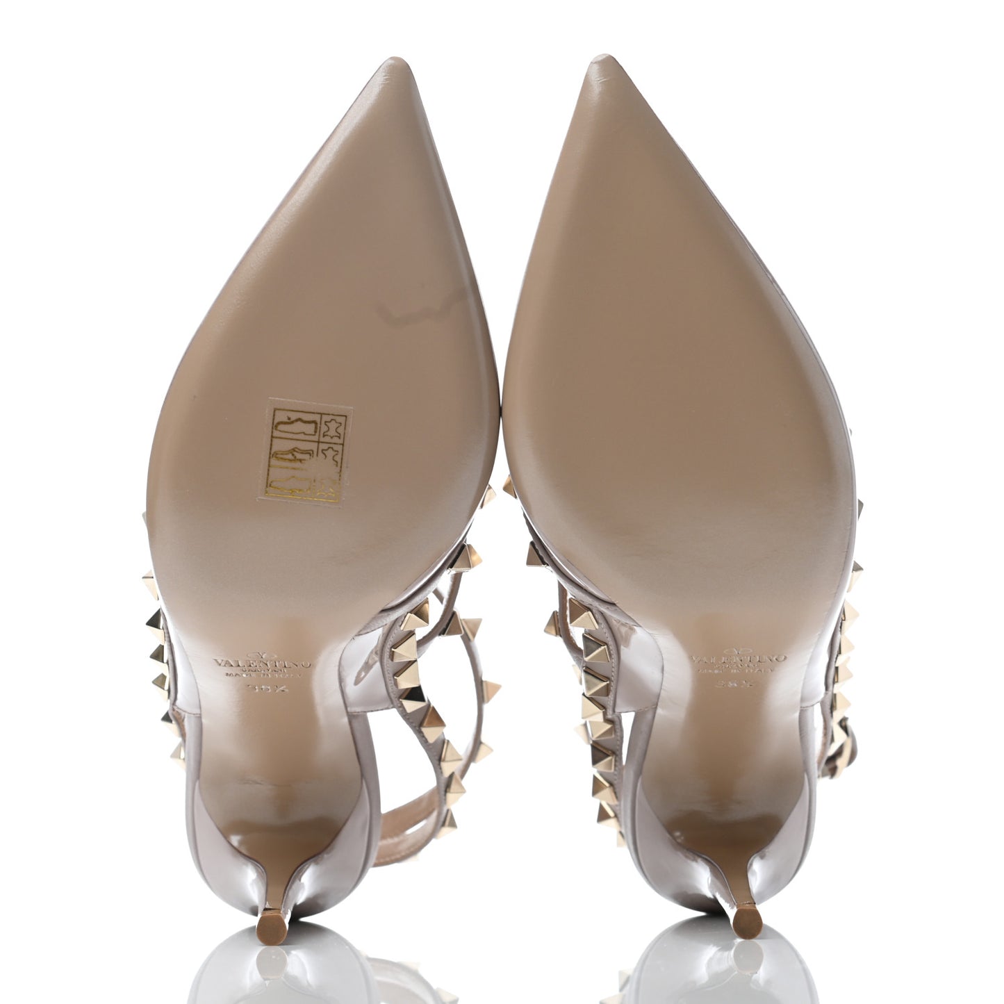 Patent Rockstud Ankle Strap Pumps 38.5 Poudre