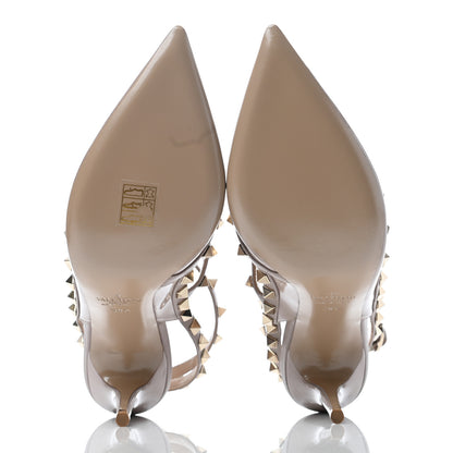 Valentino Garavani Patent Rockstud Ankle Strap Pumps 38.5 Poudre 5 of 7