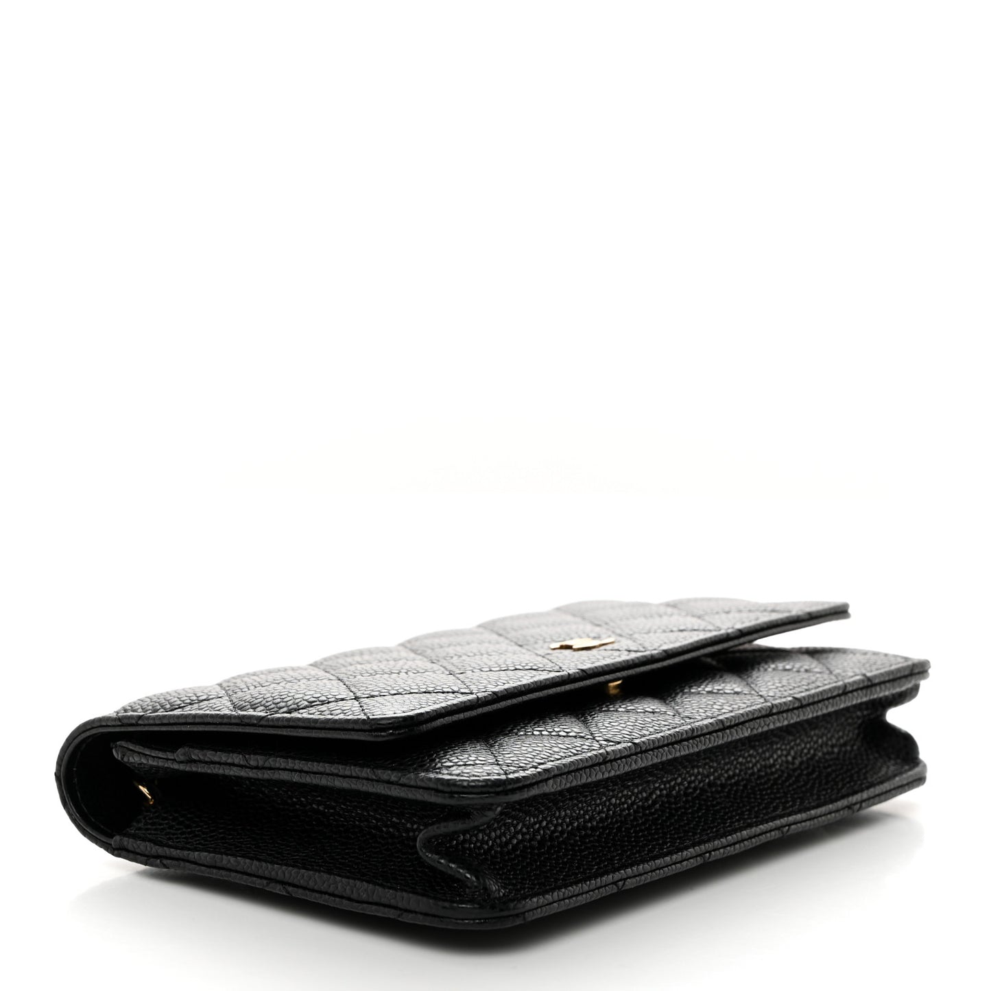 Caviar Quilted Wallet on Chain WOC Black