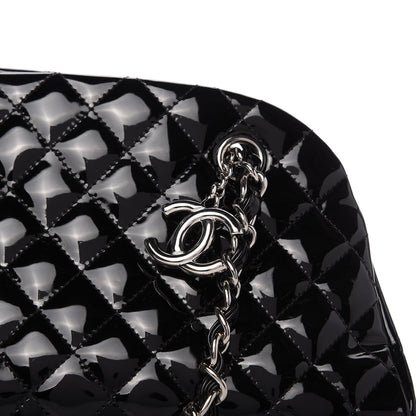 Chanel Patent Quilted Medium Just Mademoiselle Bowling Bag Black 10 of 10