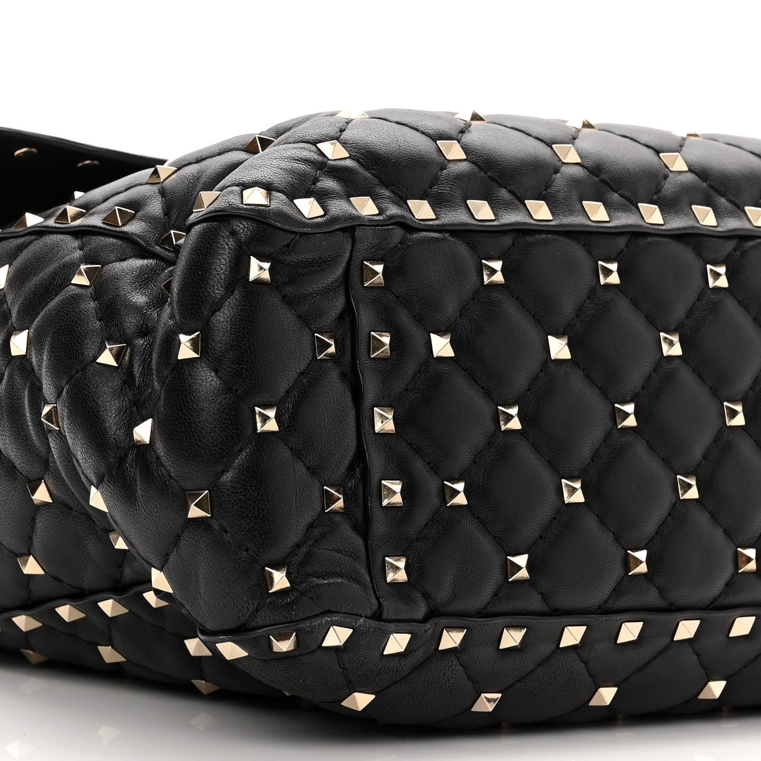 Valentino Garavani Lambskin Maxi Rockstud Spike Shoulder Bag Black 7 of 10