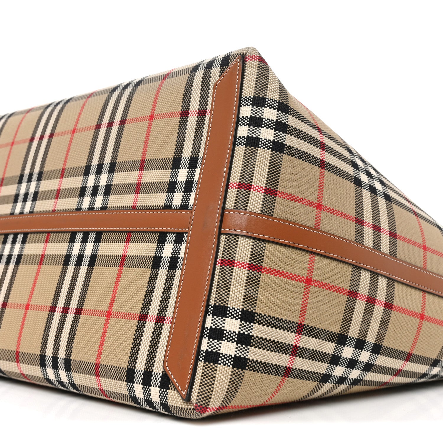 Burberry Cotton Vintage Check Large London Tote Bag Briar Brown Black 10 of 10