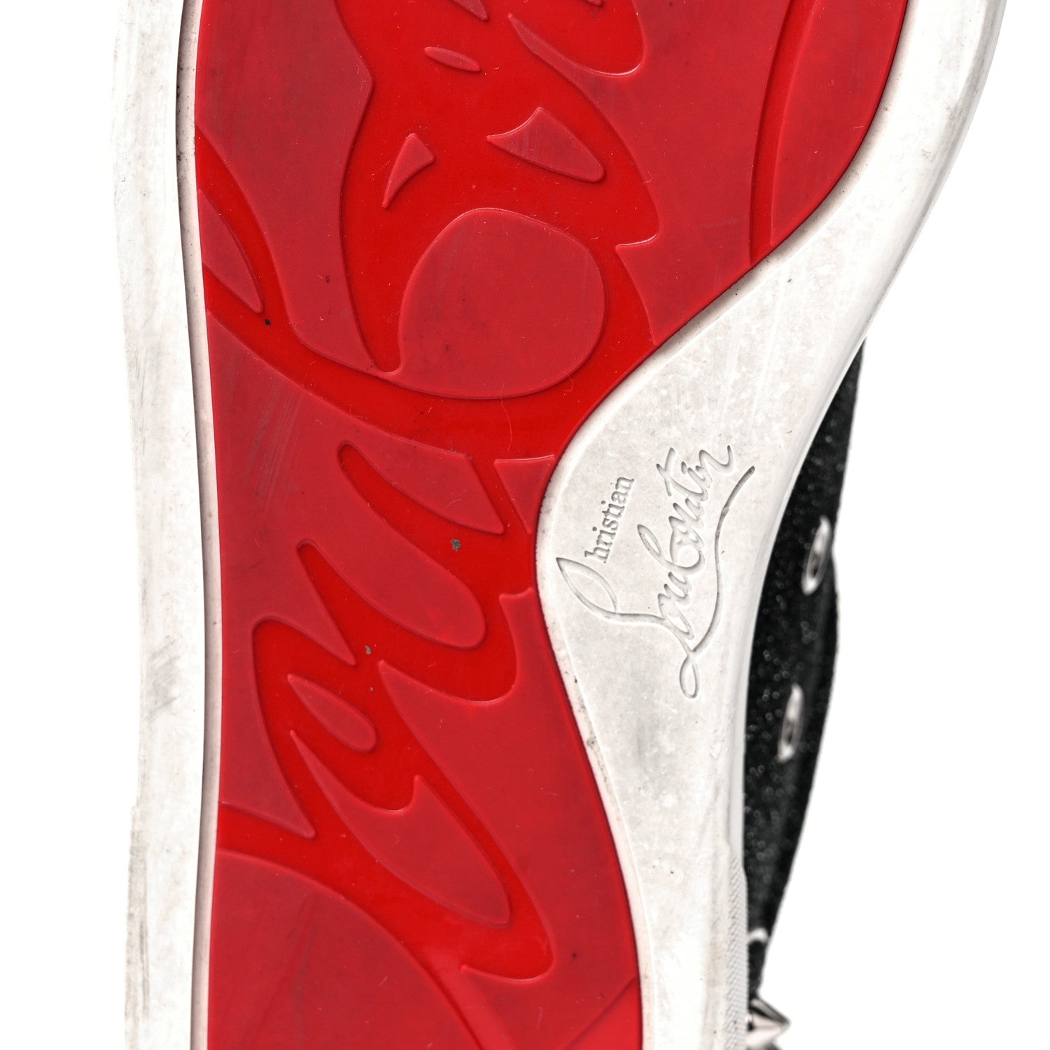 Christian Louboutin Crosta CometeSpikes Womens Vieira 2 Flat Crosta Comete Sneakers 37 Black Silver 6 of 9