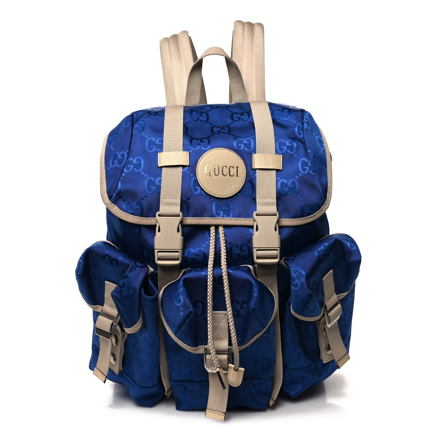 Gucci Econyl Nylon Monogram Off The Grid Utility Pocket Backpack Orient Blue New Plaster 1 of 12
