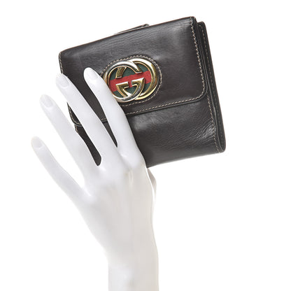 Gucci Calfskin Compact Britt Wallet Dark Brown 2 of 17