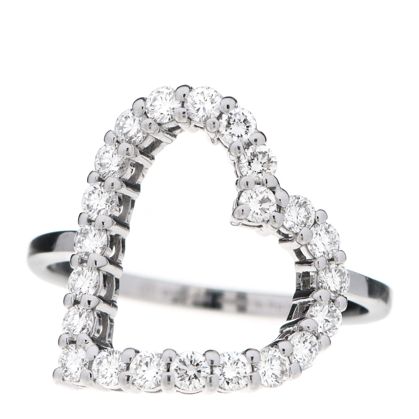 18K White Gold Diamond Heart Ring 50 5.5