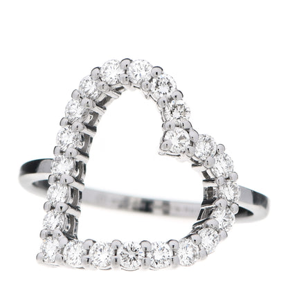 Gucci 18K White Gold Diamond Heart Ring 50 5.5 1 of 7