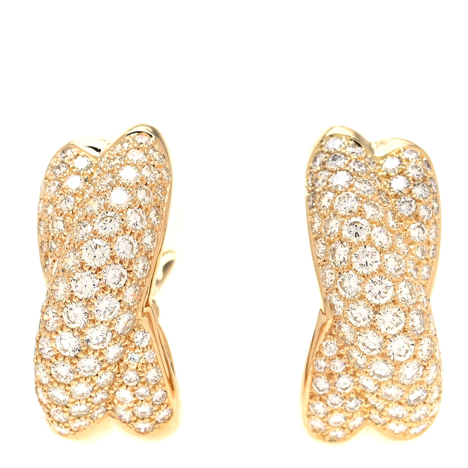 Cartier 18K Yellow Gold Diamond Colisee Earrings 1 of 4