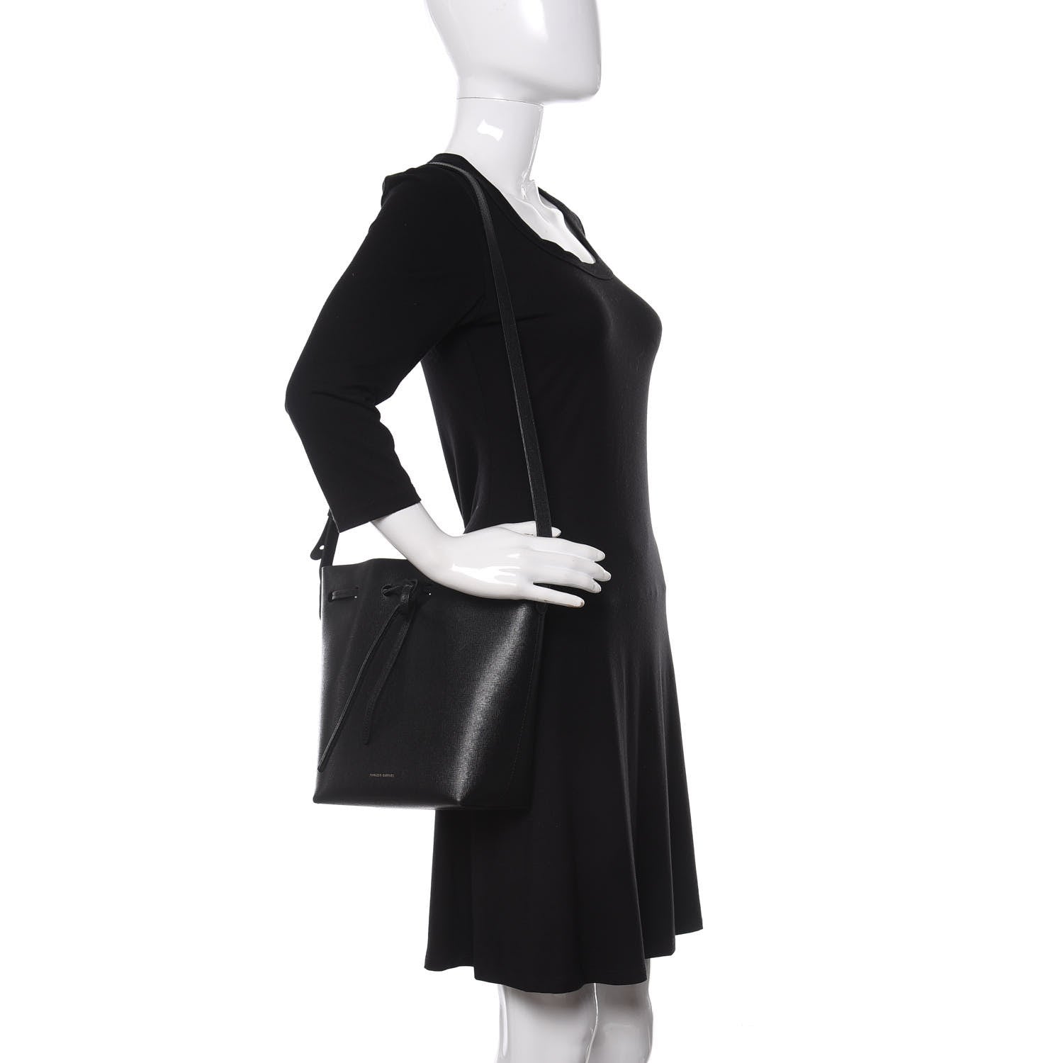 Mansur Gavriel Saffiano Mini Bucket Bag Black 2 of 10