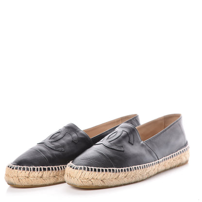 Chanel Lambskin CC Espadrilles 39 Black 3 of 13