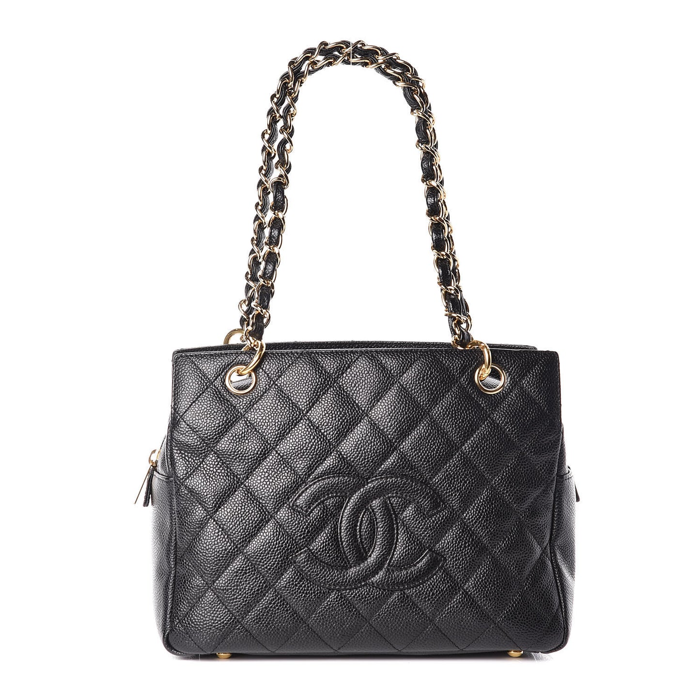 Caviar Quilted Petit Timeless Tote PTT Black