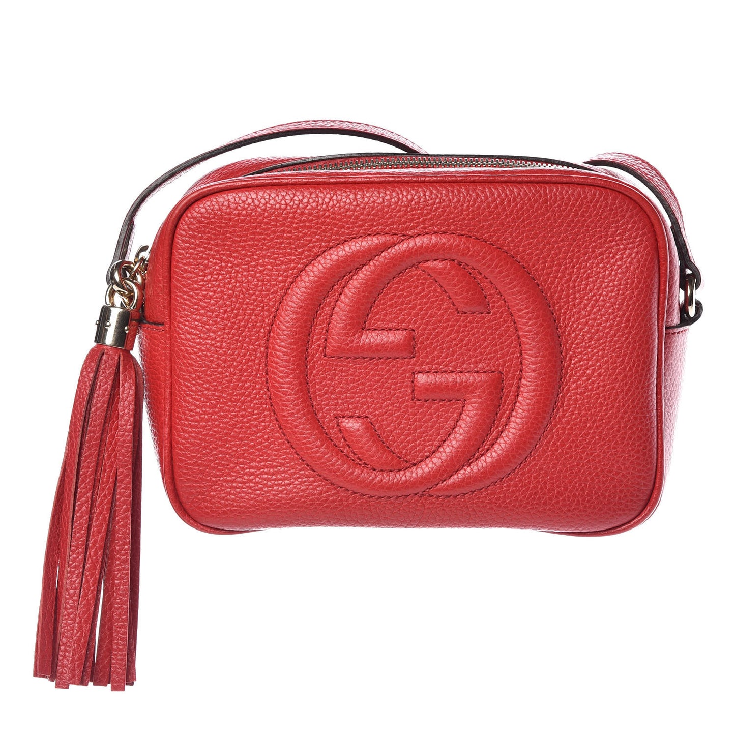 Pebbled Calfskin Small Soho Disco Bag Tabasco Red
