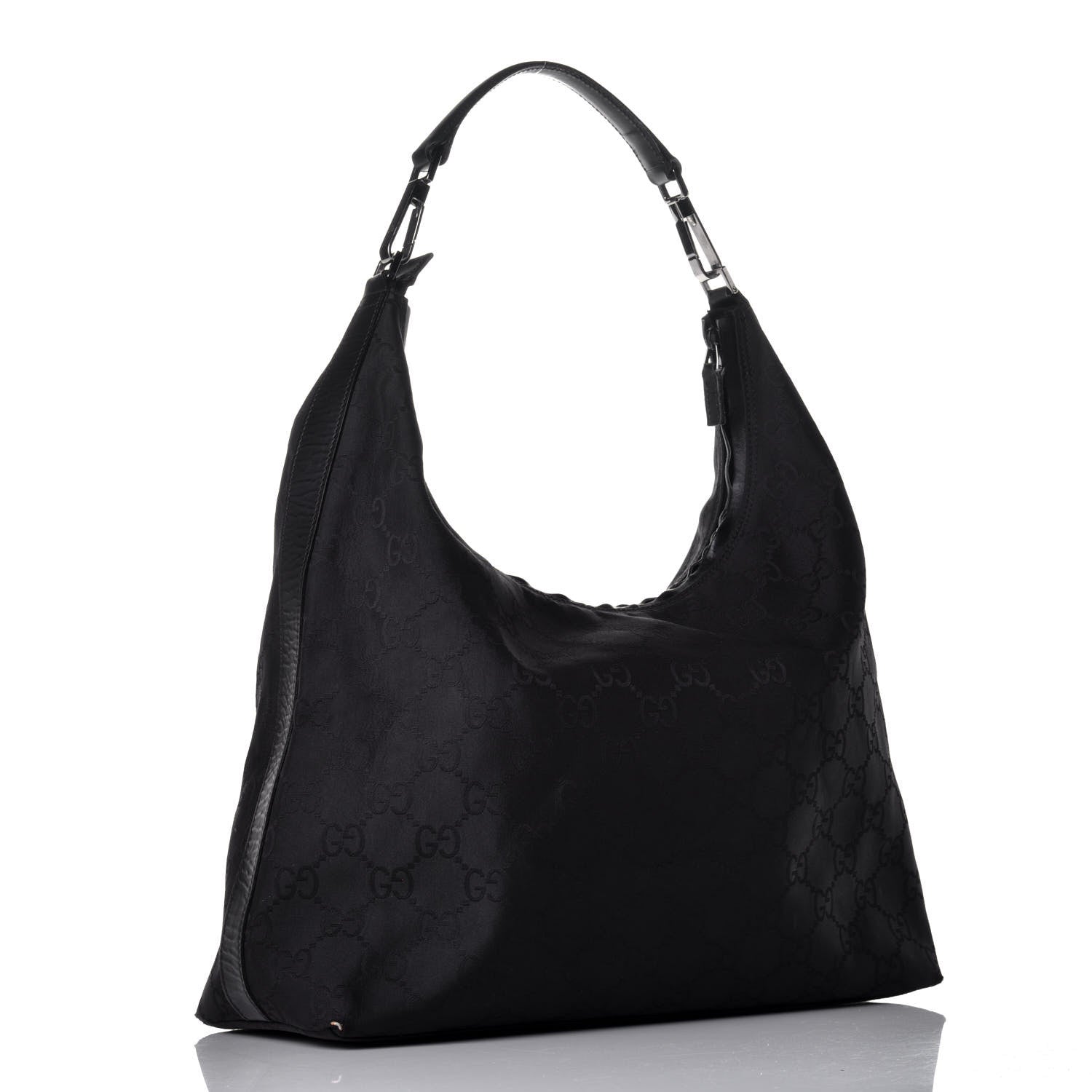 Gucci Nylon Monogram Hobo Black 3 of 8