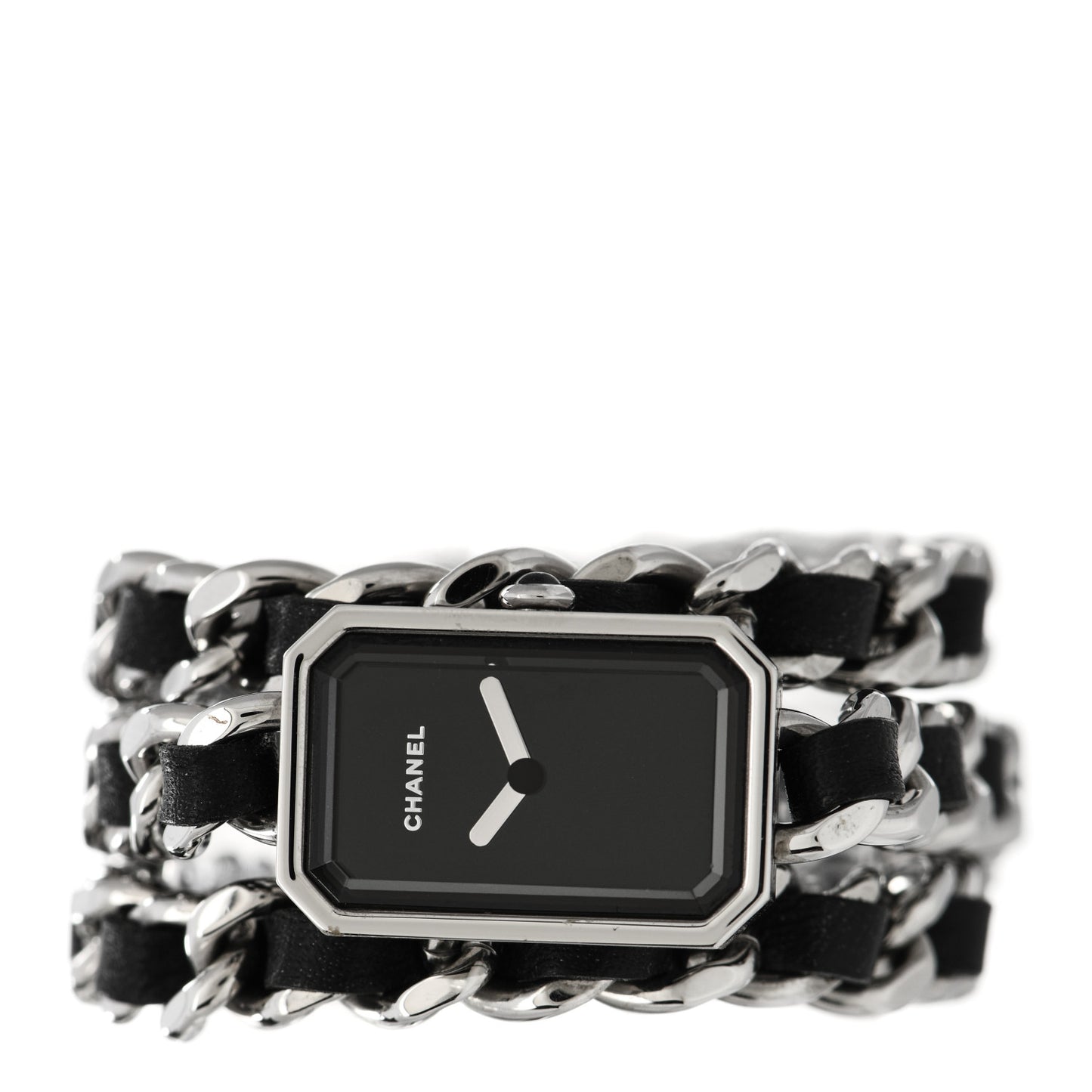 Stainless Steel Lambskin 16mm Premiere Rock Triple Row Quartz Watch Black