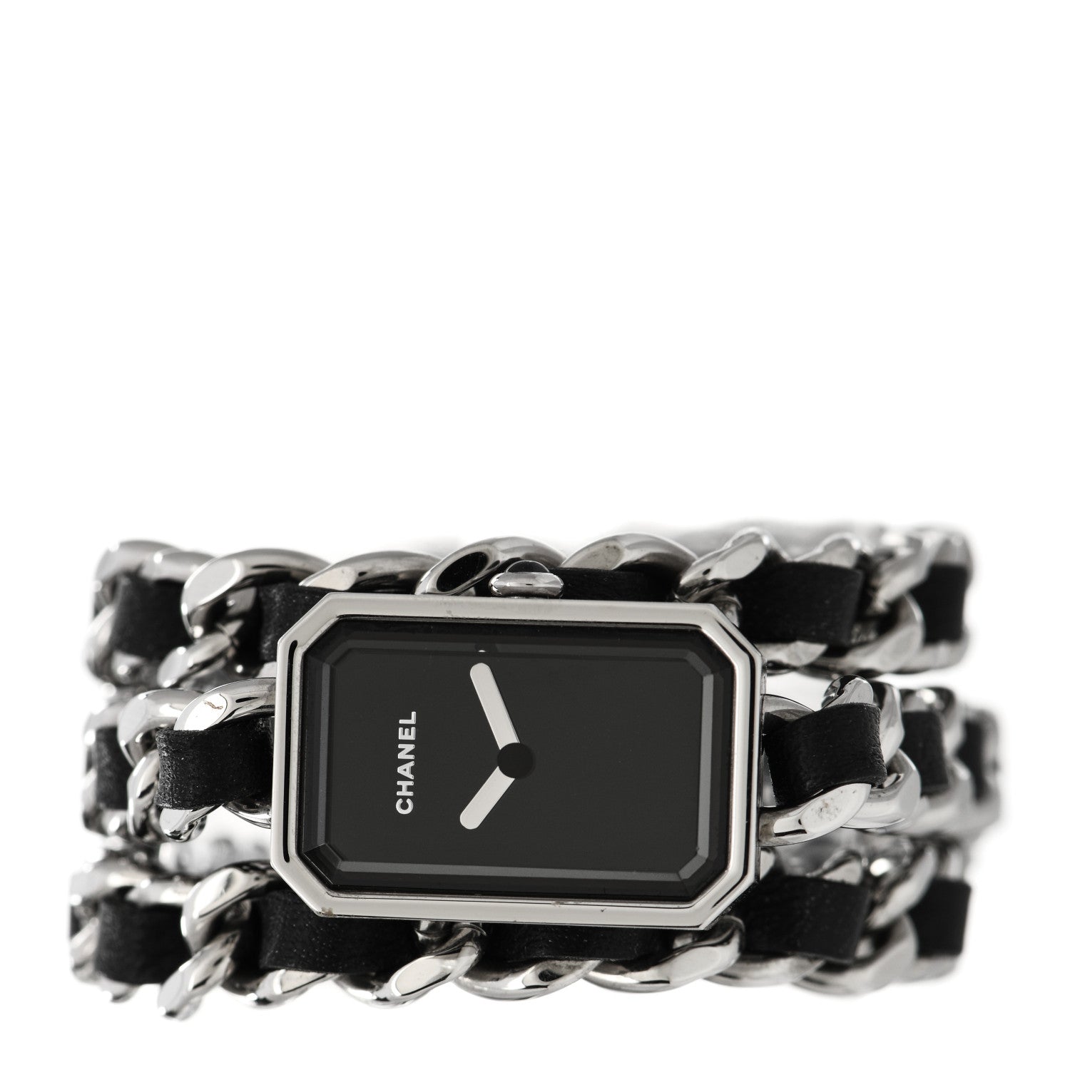 Chanel Stainless Steel Lambskin 16mm Premiere Rock Triple Row Quartz Watch Black 2 of 5