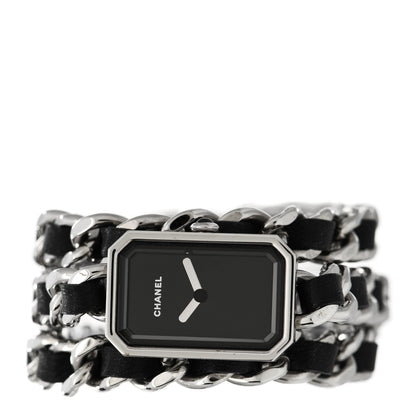 Chanel Stainless Steel Lambskin 16mm Premiere Rock Triple Row Quartz Watch Black 2 of 5