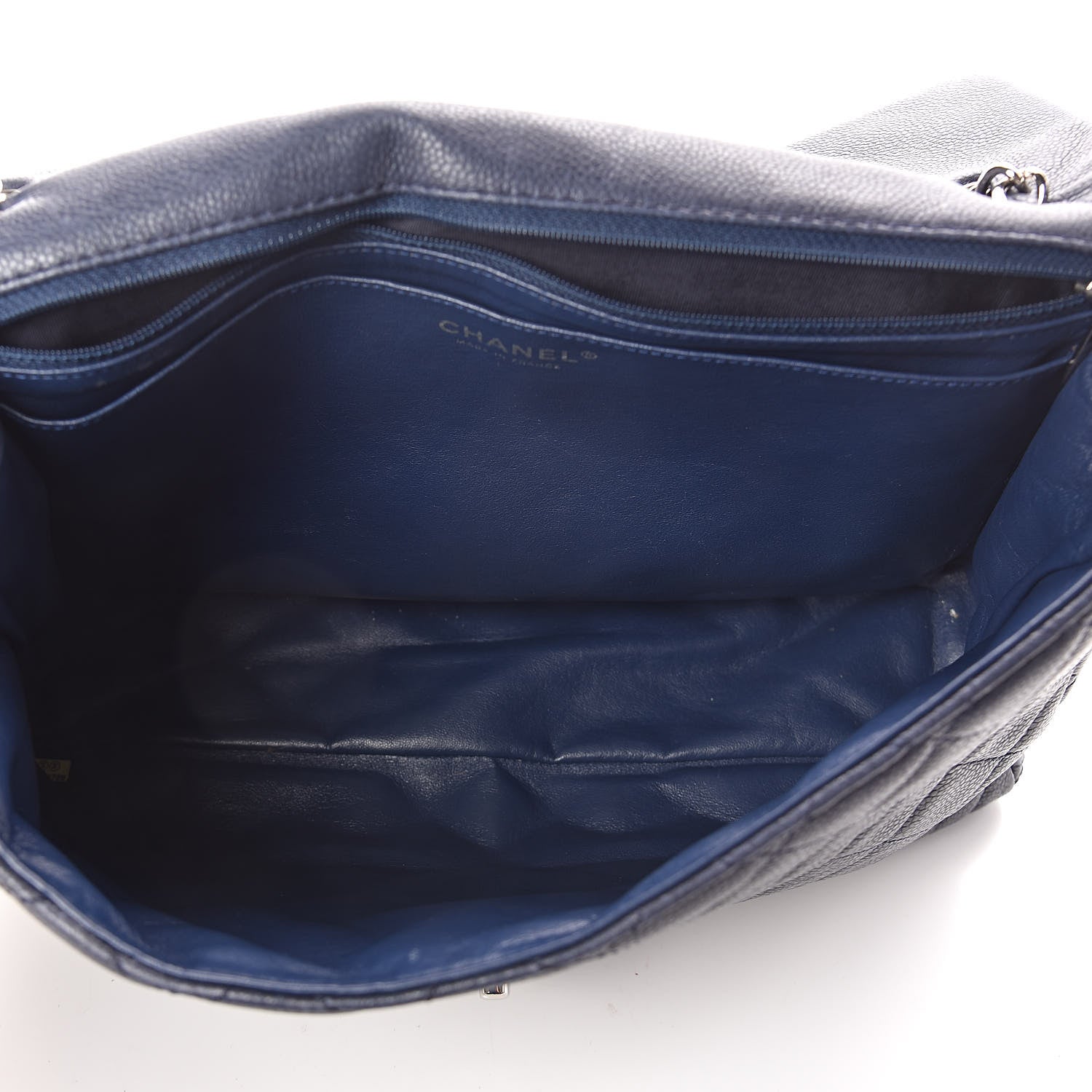 Chanel Washed Caviar Quilted Maxi Single Flap Blue 5 of 11