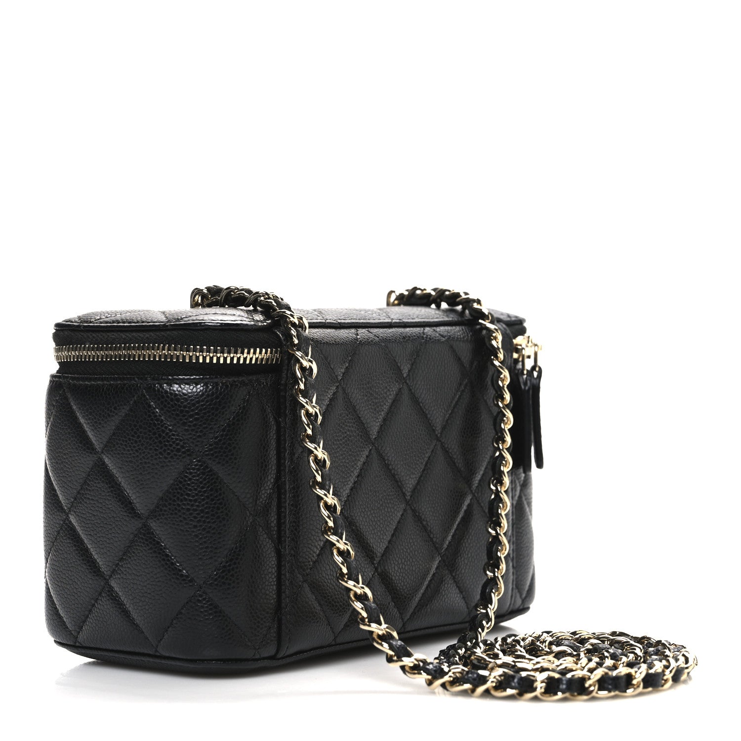 Chanel Caviar Quilted Small Vanity Case With Chain Black 3 of 10