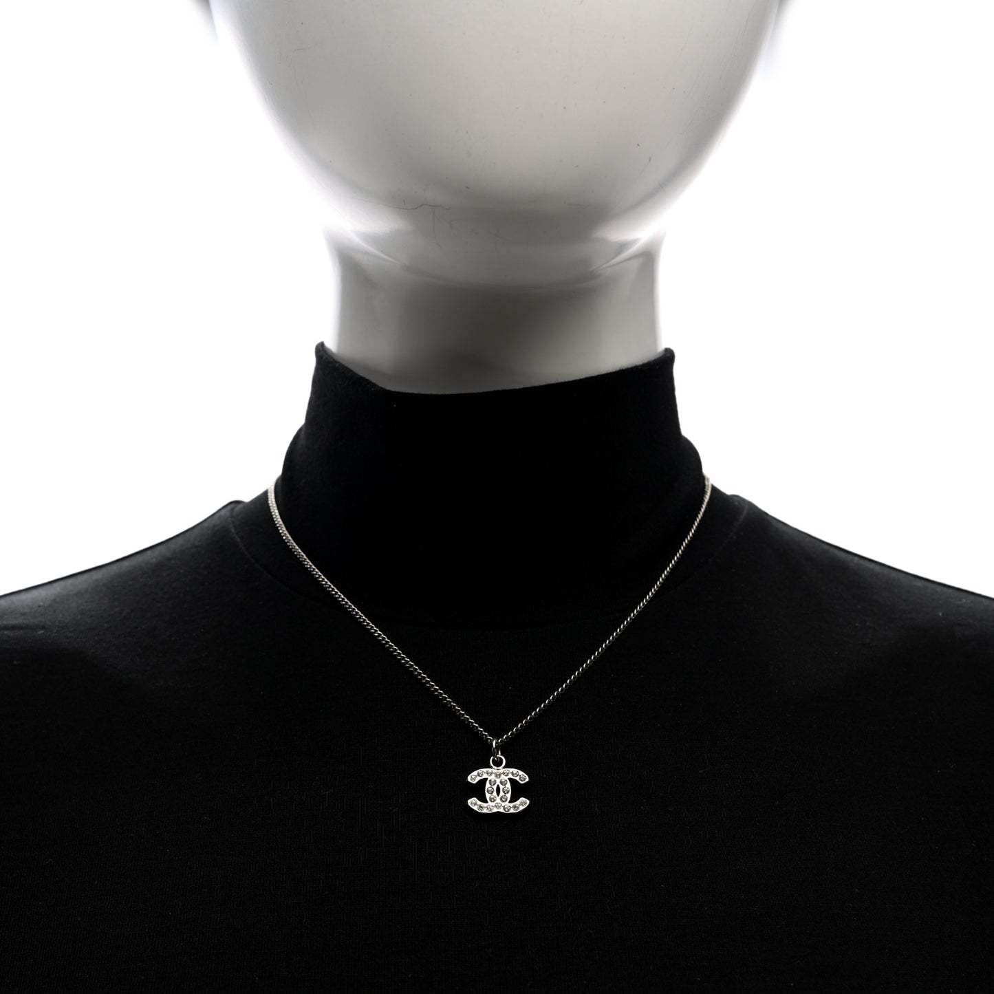 Crystal Timeless CC Necklace Silver